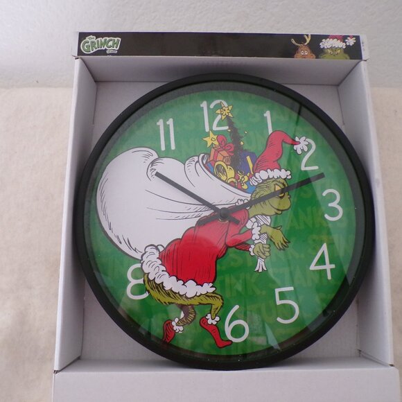 The Grinch Dr. Seuss Christmas wall Clock 10" inches Novelty NEW - Picture 4 of 6